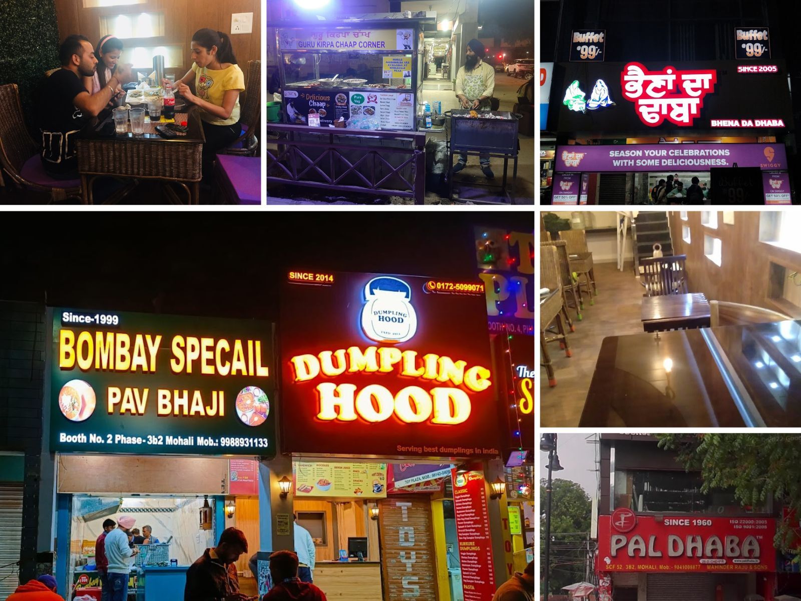 Street food corners in Mohali