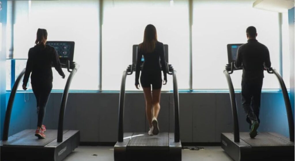girls on treadmill