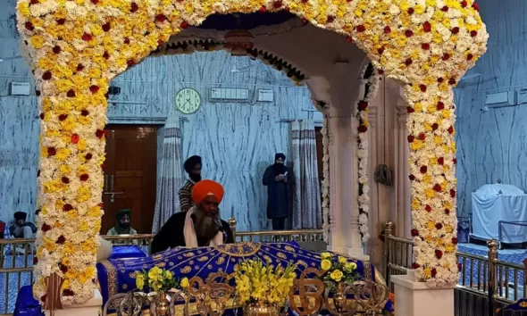 Inside view of Gurudwara Shri Amb Sahib in Phase 8 Mohali