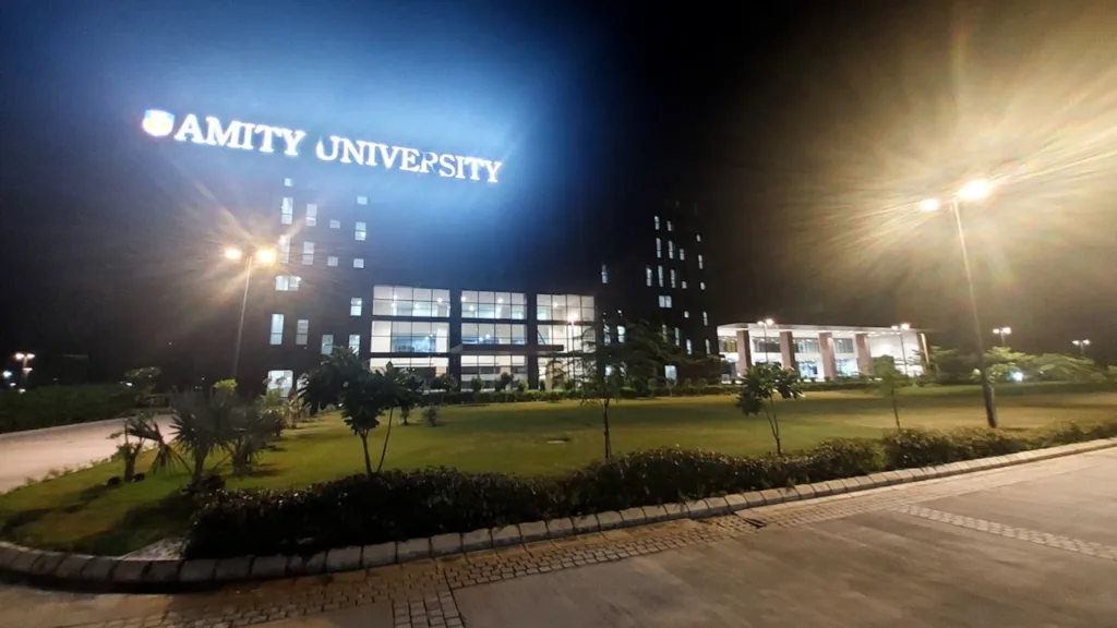 Night view of Amity building