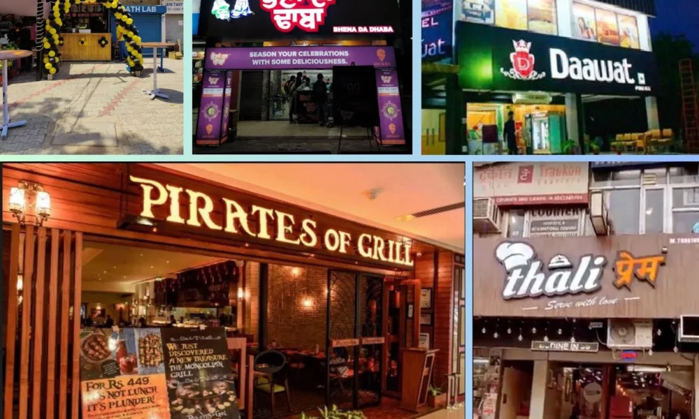 Collage of restaurant offering Buffet in Mohali