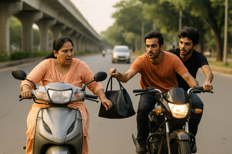 Bike Thieves Steal Woman Bag Near Tribune Chowk in Chandigarh