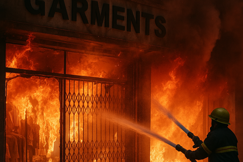 Massive Fire Destroys Garment Shop in Chandigarh's Sector 20