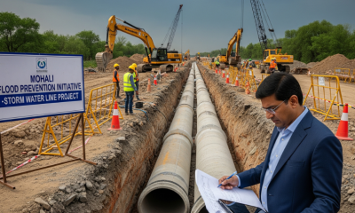 Punjab Minister Mundia Reviews Storm Waterline Project in Mohali