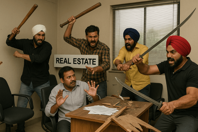 Attack on Realtor Office in Mohali_ 8 Booked for Land Dispute