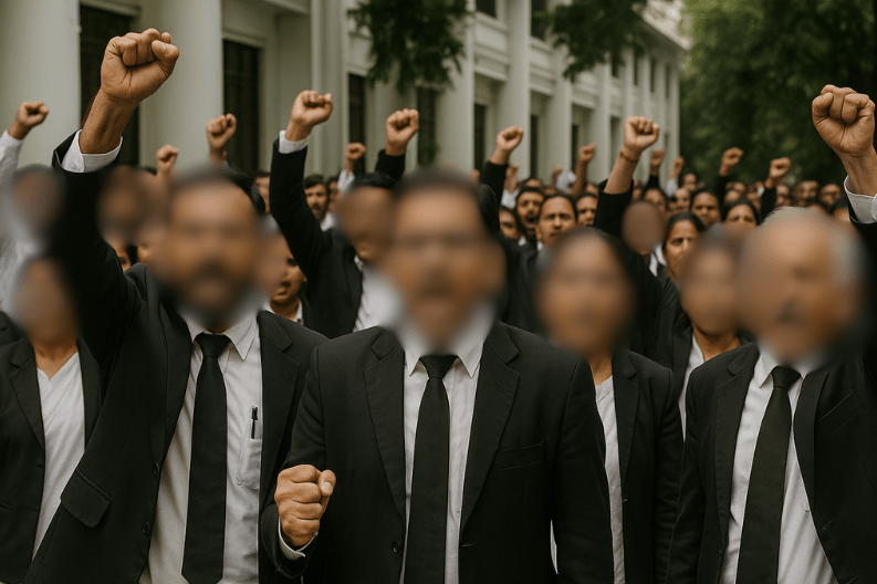 Lawyers in Jalandhar Protest for Safety Against Threat to Advocate
