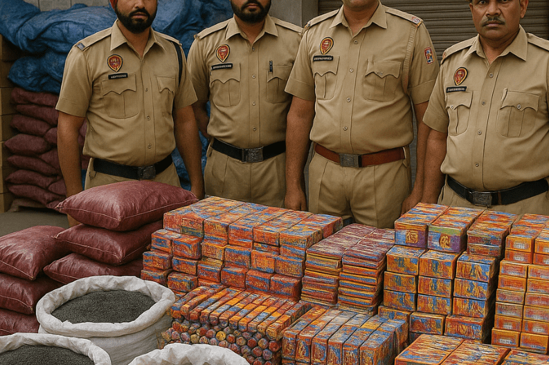 Police Seize Large Stockpile of Firecrackers Near Phagwara