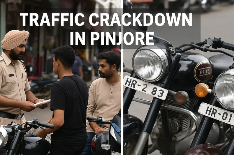 Traffic Crackdown in Pinjore_ Two Riders Fined for Reckless Driving