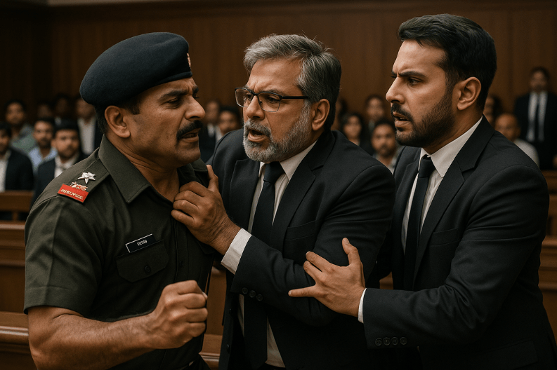Army Officer Claims Assault by Lawyer at Court