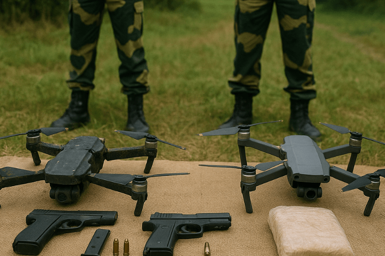 BSF Recovers Illegal Weapons and Drugs Along Punjab Border