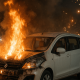 Car Damaged by Firecracker Sparks During Diwali Celebrations