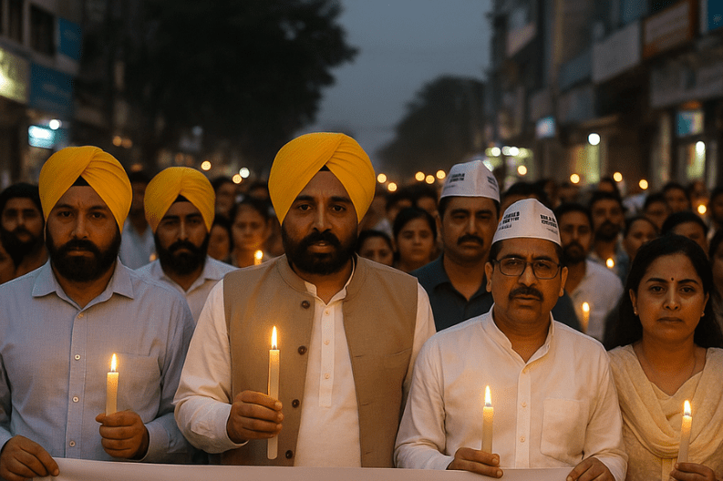 Dalit IPS Officer Death_ AAP Minister and MLAs Join Candle March
