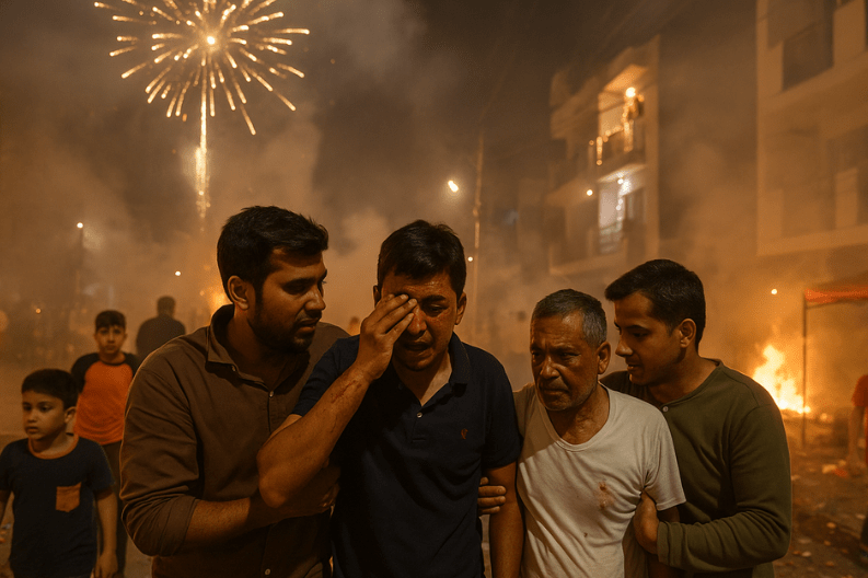 Diwali Celebrations in Mohali Bring Joy and Caution_ 23 Injured in Firecracker Accidents
