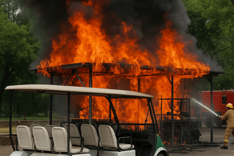 Fire Destroys Battery Cart Charging Station at Chhatbir Zoo but No Injuries Reported