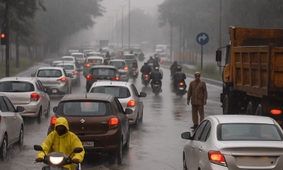 Heavy Rain & Road Repairs Cause Major Traffic Problem