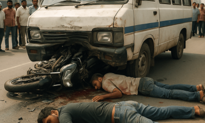 Minibus drag Motorcycle for 100ft Cost 2 Man Life in Amritsar Road
