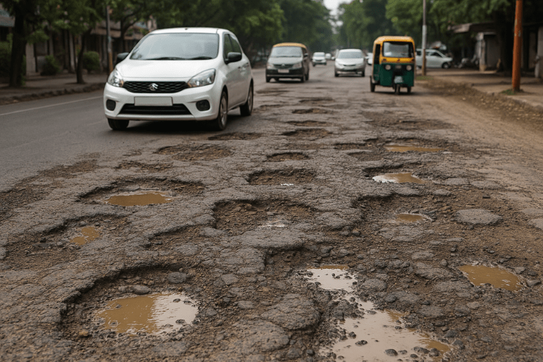 Panchkula Roads Suffer from Potholes Despite Repair Efforts