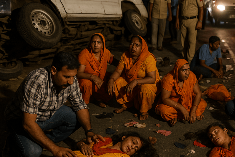 Road Accident Involves Devotees Returning from Mata Mansa Devi