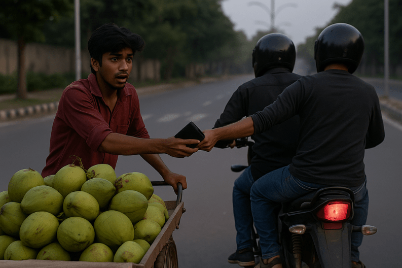 Young Coconut Vendor Robbed by Bikers Near Sector 27_28