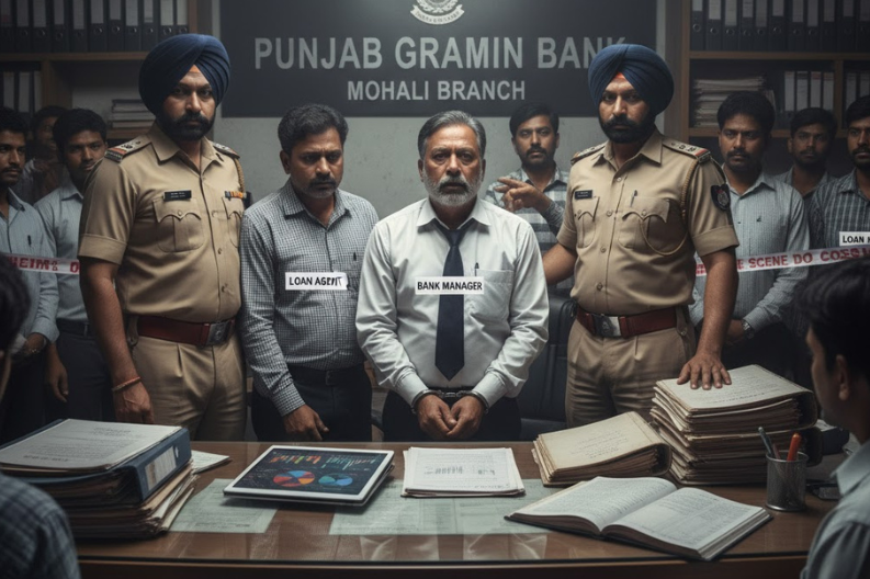 Bank Manager and Loan Agent Arrested in ₹9 Crore Fraud in Mohali
