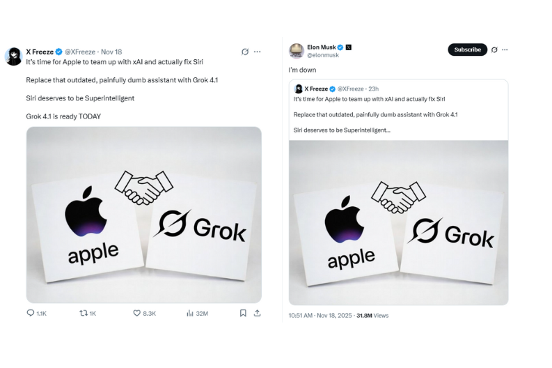 Elon Musk responded with I'm down