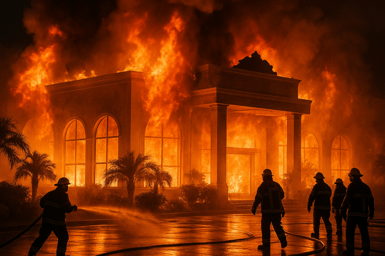 Fire Engulfs Aura Garden Banquet Hall in Zirakpur, No Injuries Reported