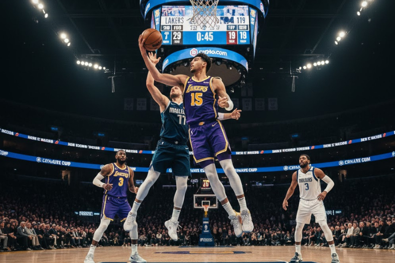 Lakers vs Mavericks LA Wins Sixth Straight Game 129-119 Behind Reaves' 38 Points