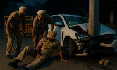 Liquor Smuggler Crashes Car into Checkpost, Injuring Police Officer