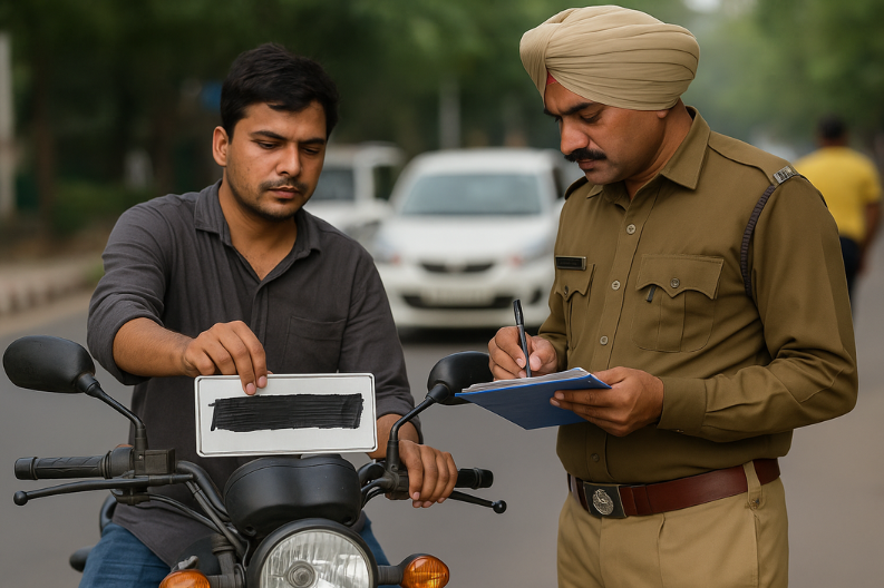 Panchkula Issues Nearly 10,000 Fines for Tampered and Missing Number Plates