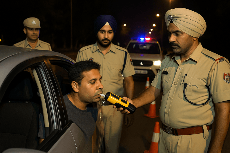 Panchkula Police Take Action Against Drunk Driving_ 2,894 Challans Issued