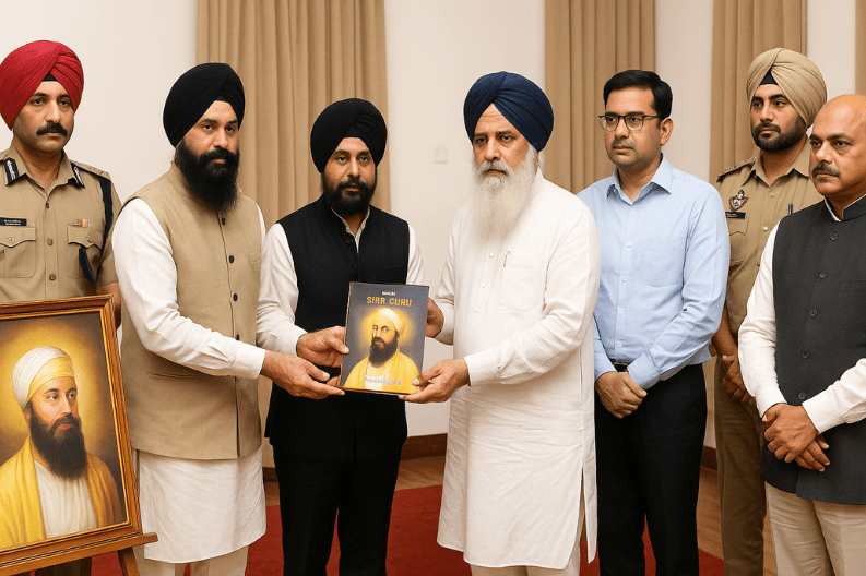 Presentation of Book on 9th Sikh Guru in Jalandhar-min