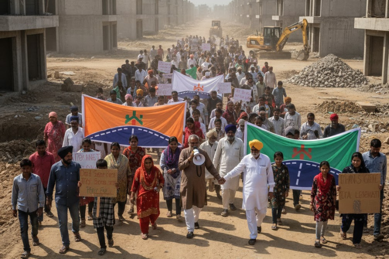 Residents Protest for Delayed Road Construction in Mohali
