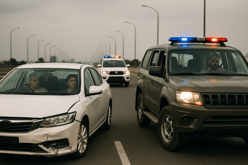 Retired Army General's Car Hit by VIP Police Convoy in Zirakpur