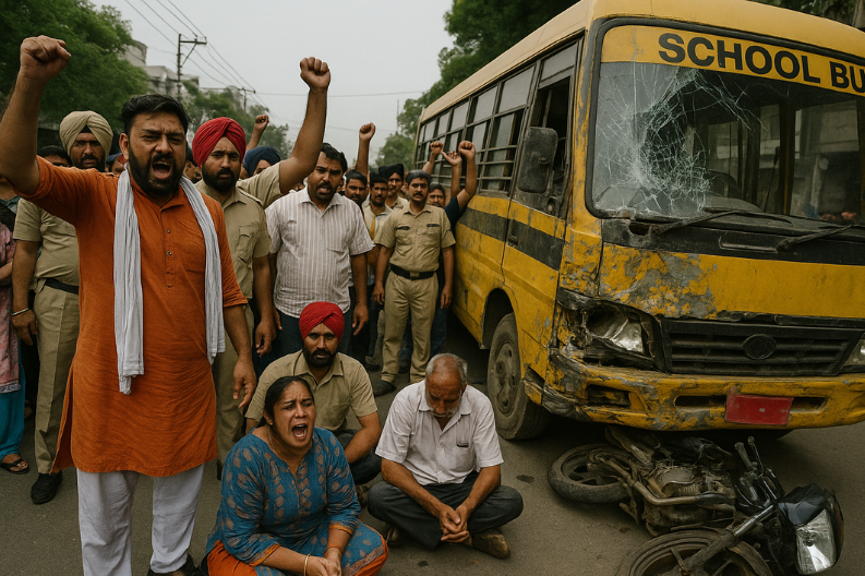 Tragic Accident Sparks Protest in Ludhiana