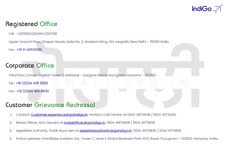 Indigo customer care